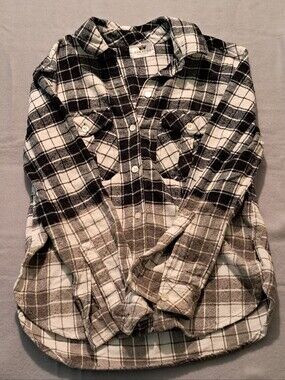 Panache Black and White Plaid Button-Front Shirt